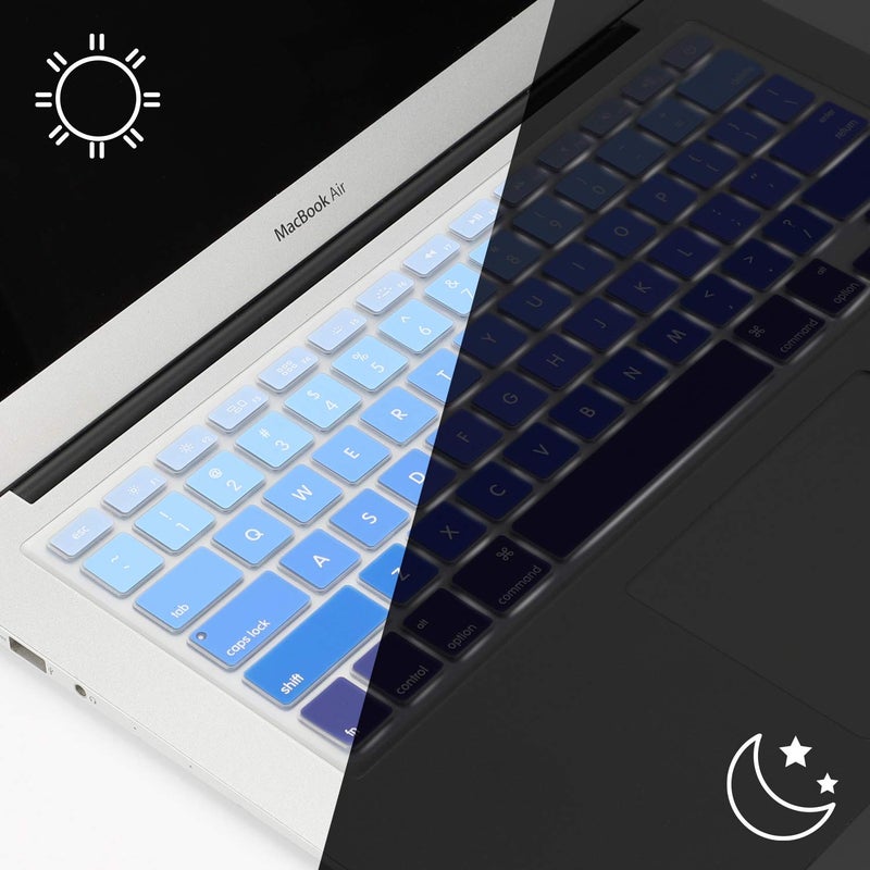 Allinside Blue Ombre Keyboard Cover Skin for MacBook Pro 13" 15" 17" (2015 or Older Version), MacBook Air 13" A1369/A1466, Older iMac Wireless Keyboard MC184LL/B - Image 4